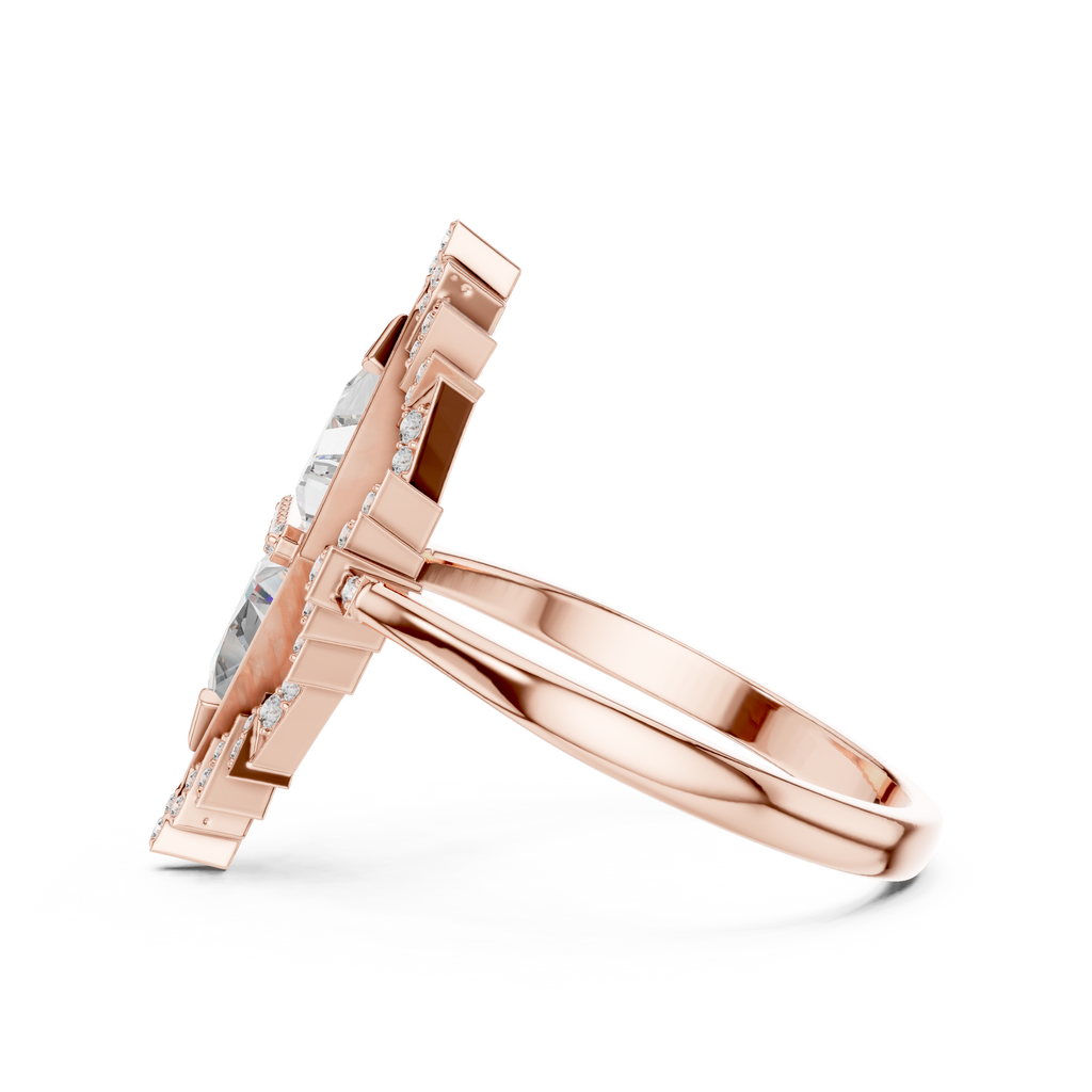 Designer Art Deco Engagement Ring