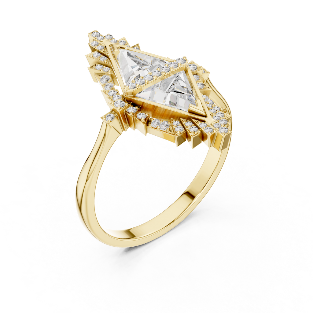 Designer Art Deco Engagement Ring