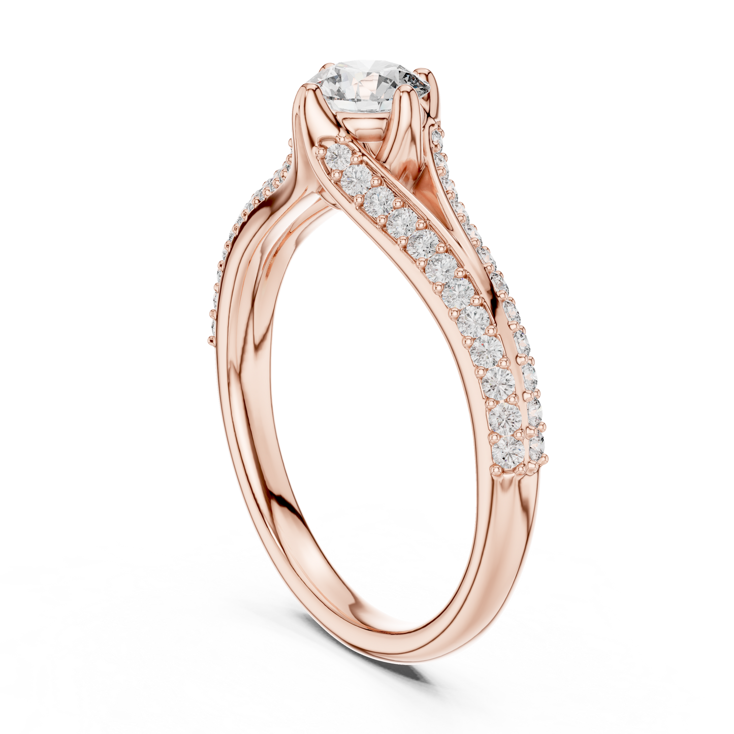 Romantic Twist Shank Engagement Ring