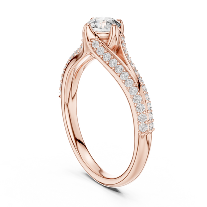 Romantic Twist Shank Engagement Ring
