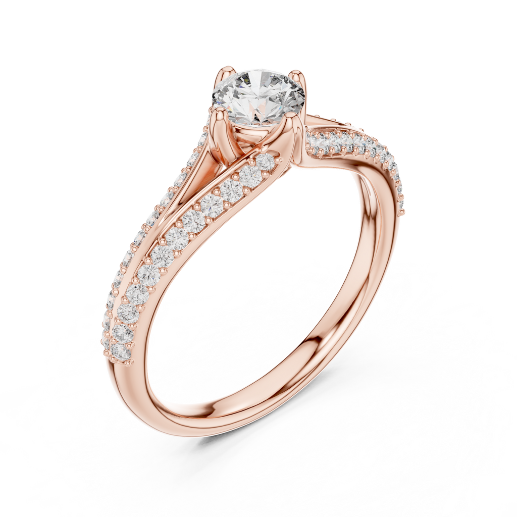 Romantic Twist Shank Engagement Ring