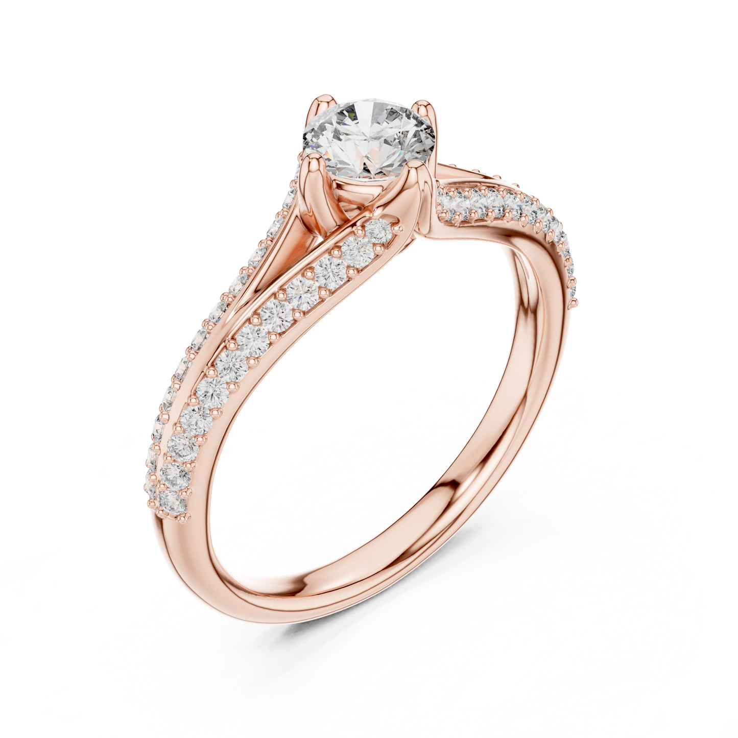 Romantic Twist Shank Engagement Ring