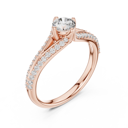 Romantic Twist Shank Engagement Ring