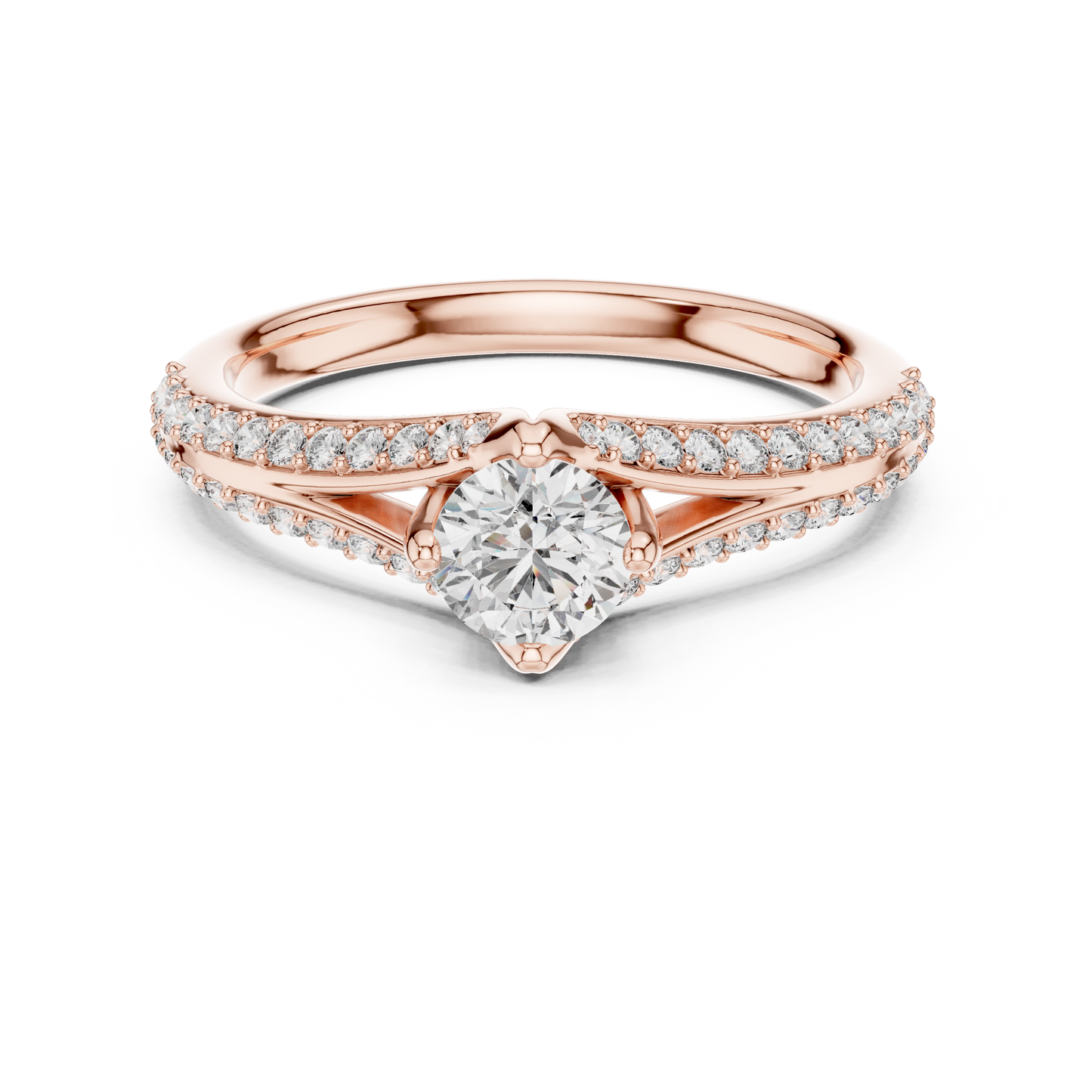 Romantic Twist Shank Engagement Ring