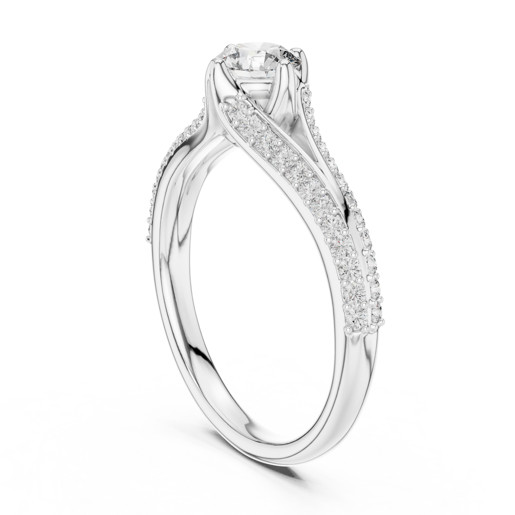 Romantic Twist Shank Engagement Ring