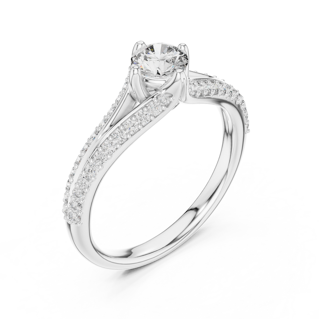 Romantic Twist Shank Engagement Ring