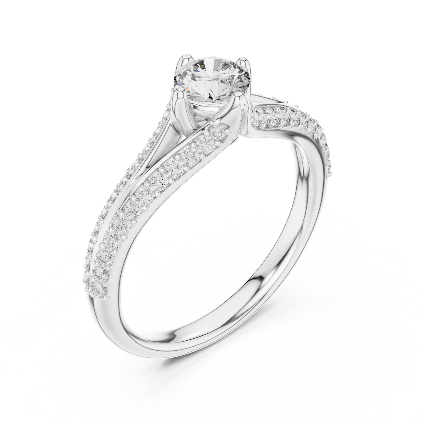 Romantic Twist Shank Engagement Ring