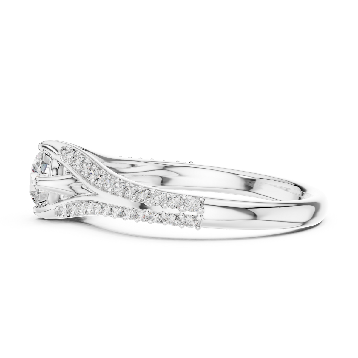 Romantic Twist Shank Engagement Ring