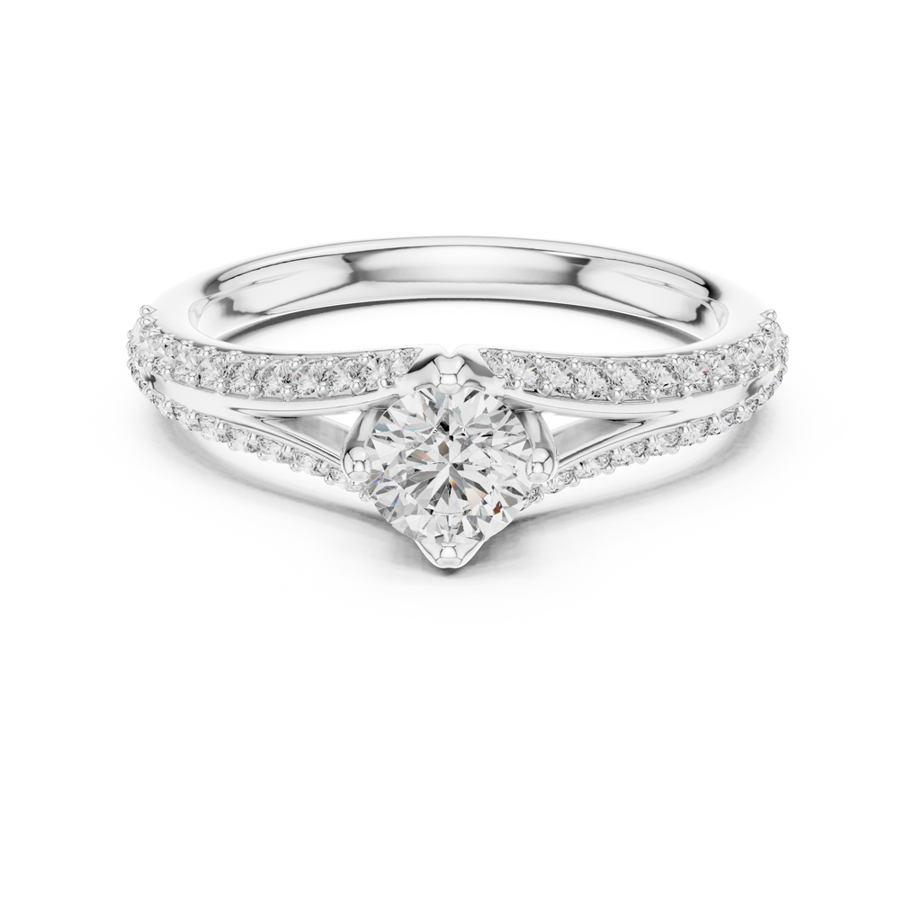 Romantic Twist Shank Engagement Ring