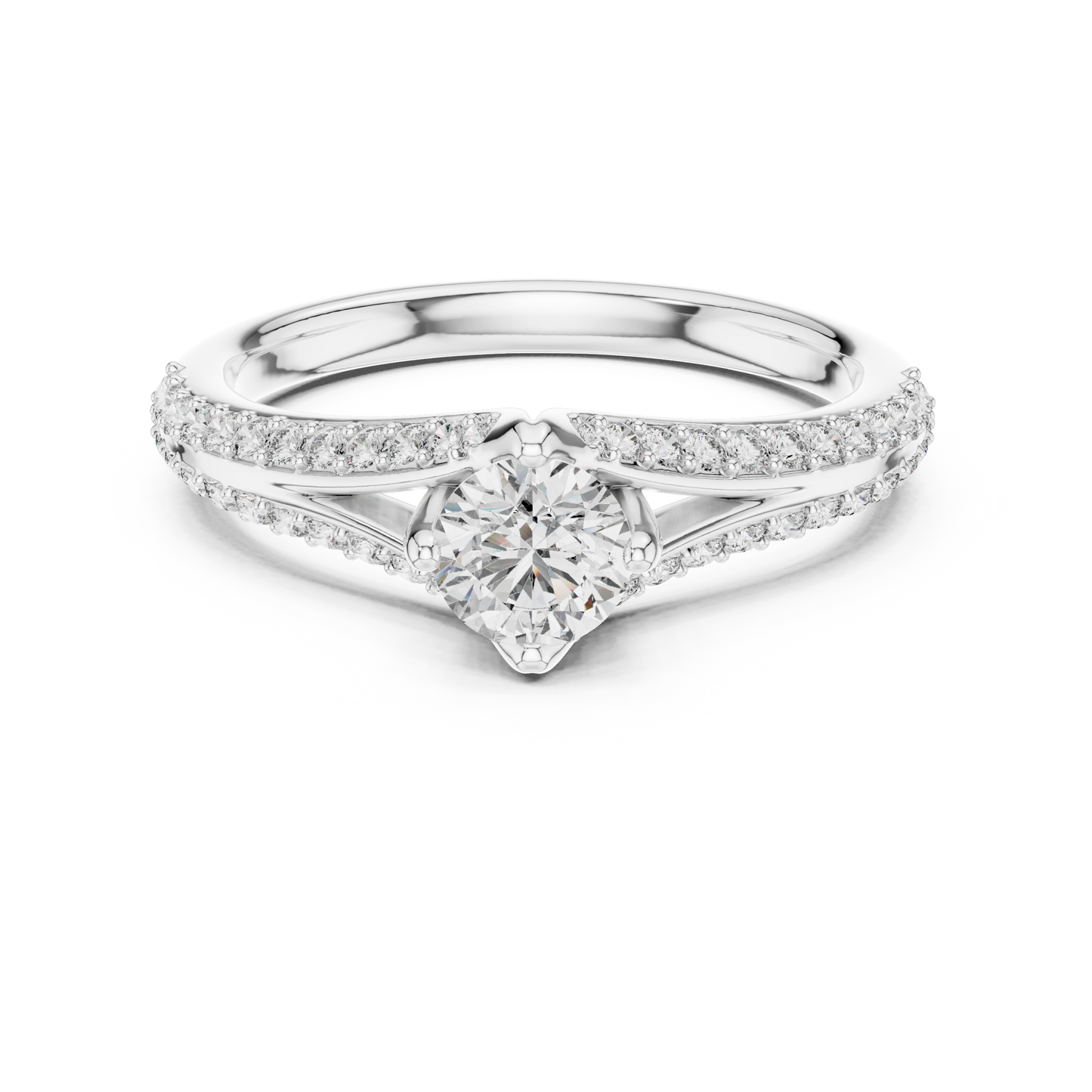 Romantic Twist Shank Engagement Ring