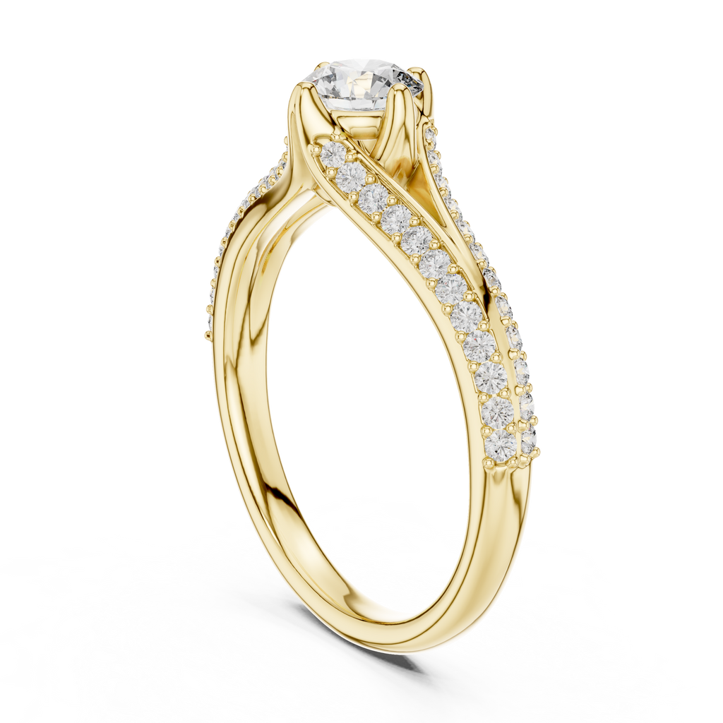 Romantic Twist Shank Engagement Ring
