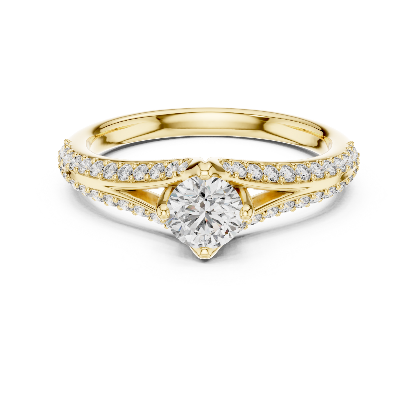 Romantic Twist Shank Engagement Ring