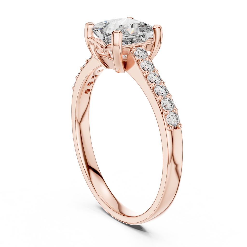 Elegant Square Diamond Engagement Ring