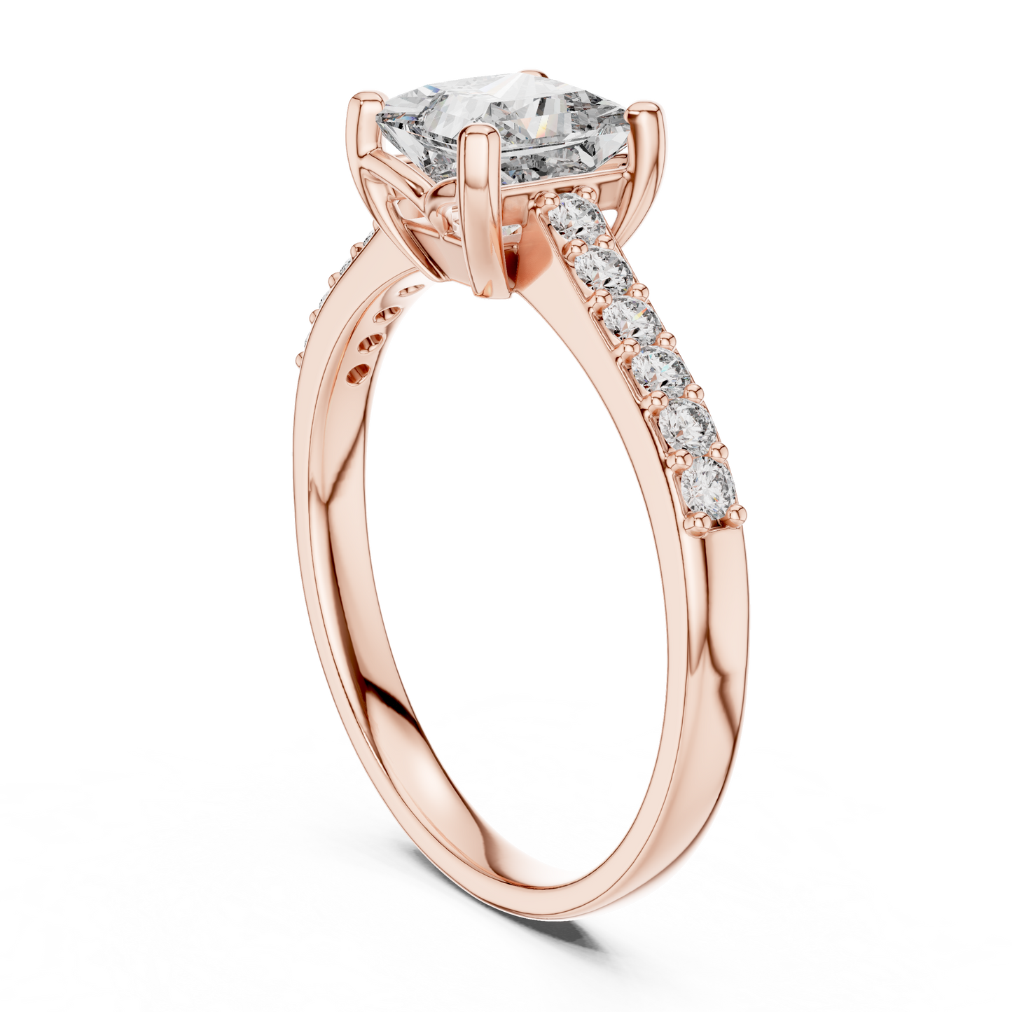 Elegant Square Diamond Engagement Ring