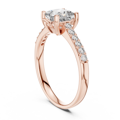 Elegant Square Diamond Engagement Ring