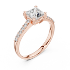 Elegant Square Diamond Engagement Ring