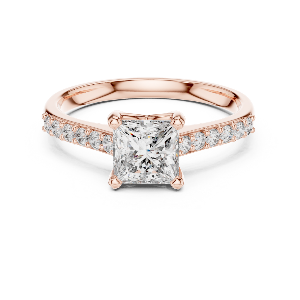 Elegant Square Diamond Engagement Ring