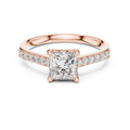 Elegant Square Diamond Engagement Ring