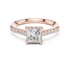 Elegant Square Diamond Engagement Ring