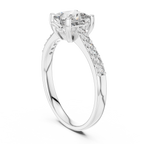 Elegant Square Diamond Engagement Ring
