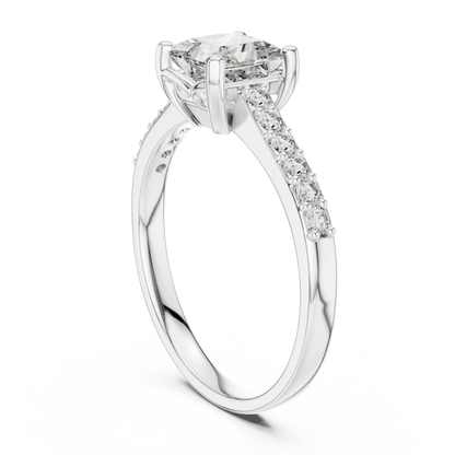 Elegant Square Diamond Engagement Ring