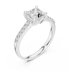 Elegant Square Diamond Engagement Ring