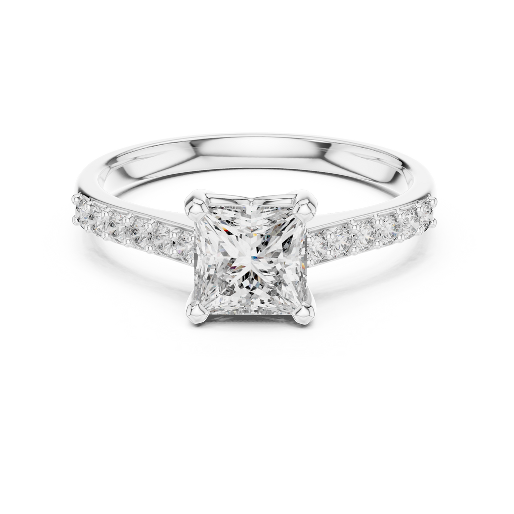 Elegant Square Diamond Engagement Ring