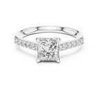 Elegant Square Diamond Engagement Ring
