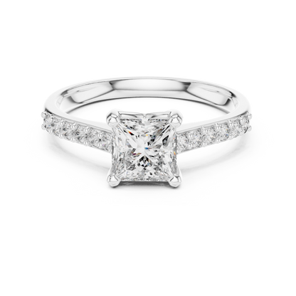 Elegant Square Diamond Engagement Ring
