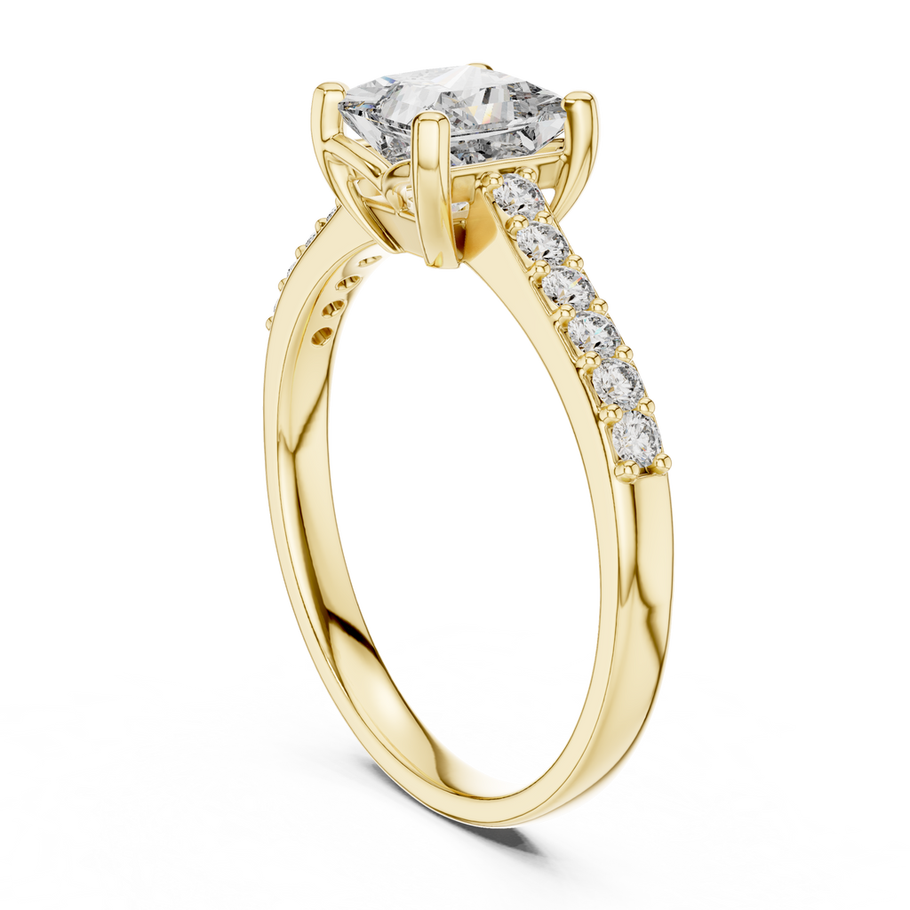 Elegant Square Diamond Engagement Ring