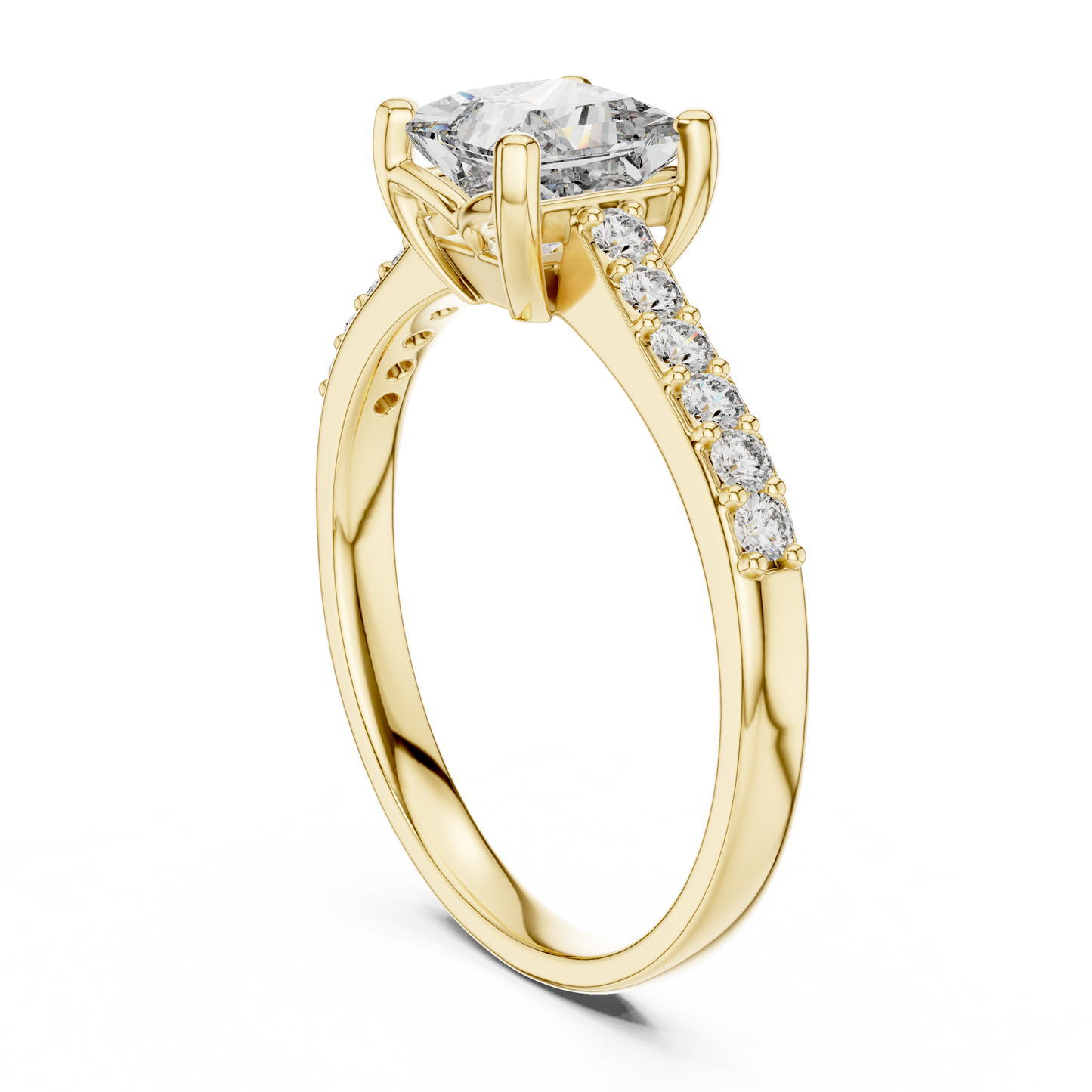 Elegant Square Diamond Engagement Ring