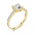 Elegant Square Diamond Engagement Ring
