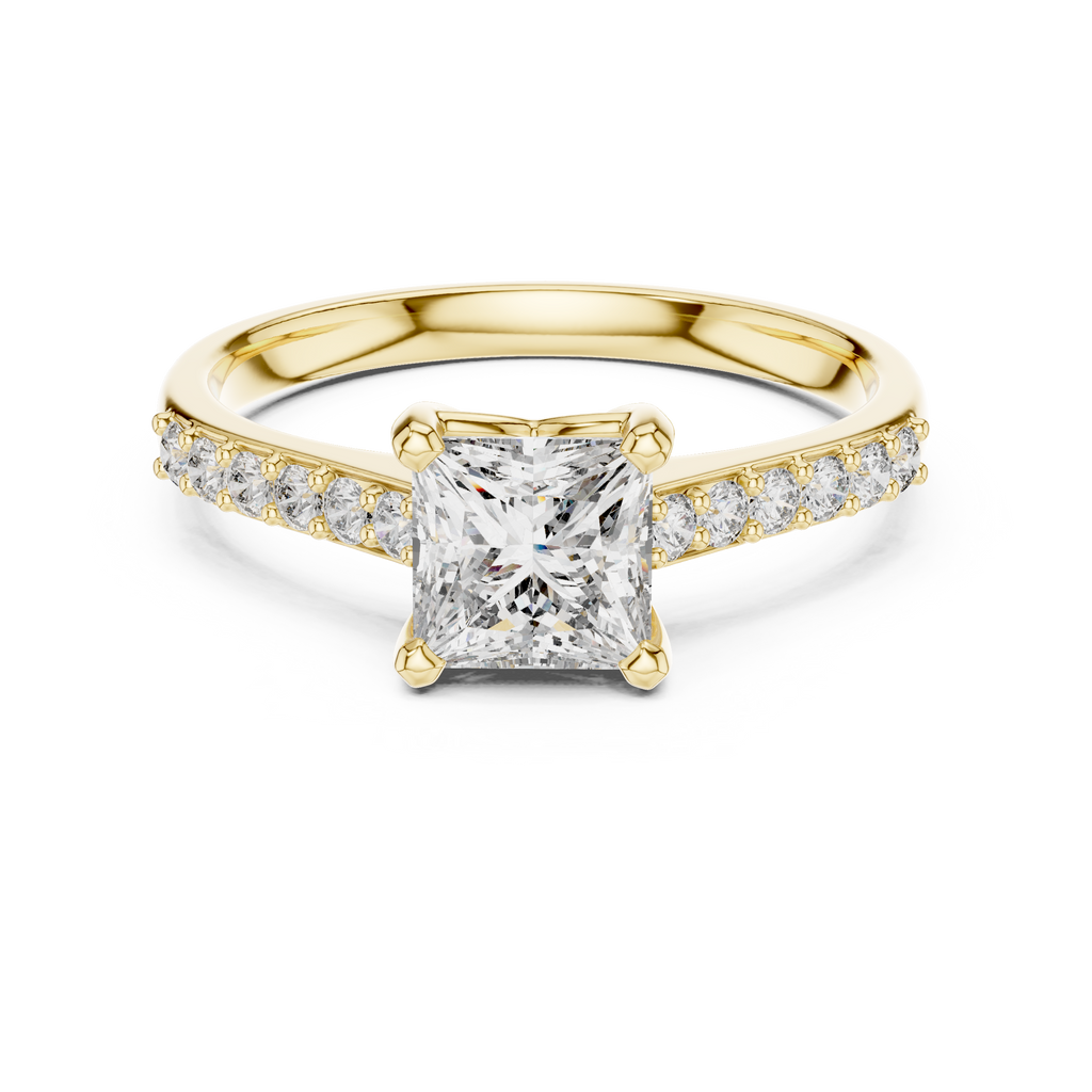 Elegant Square Diamond Engagement Ring