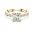 Elegant Square Diamond Engagement Ring