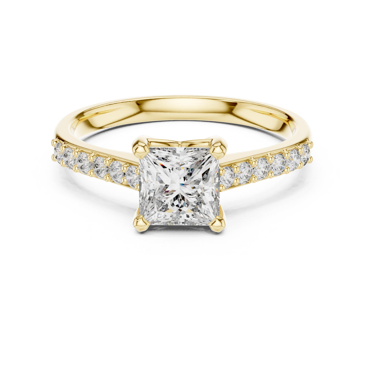 Elegant Square Diamond Engagement Ring