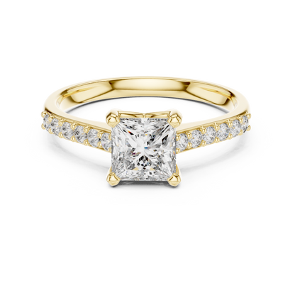 Elegant Square Diamond Engagement Ring