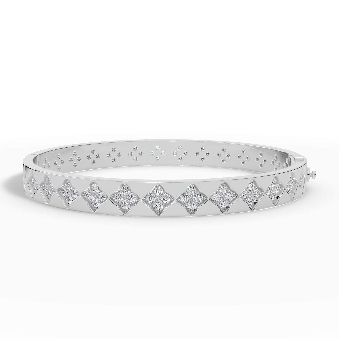 Floral Radiance Diamond Gold Bangle