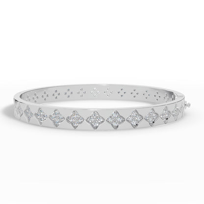 Floral Radiance Diamond Gold Bangle