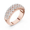 Triple-Row Graduated Diamond Band with Scalloped