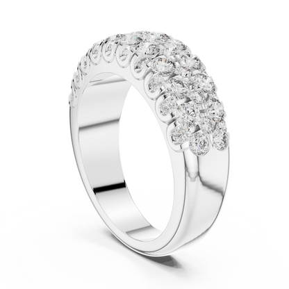 Triple-Row Graduated Diamond Band with Scalloped