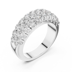 Triple-Row Graduated Diamond Band with Scalloped