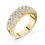 Triple-Row Graduated Diamond Band with Scalloped