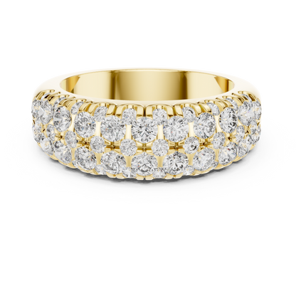 Triple-Row Graduated Diamond Band with Scalloped