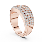 Five-Row Brilliant Diamond Band in a Seamle Setting