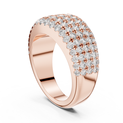 Five-Row Brilliant Diamond Band in a Seamle Setting