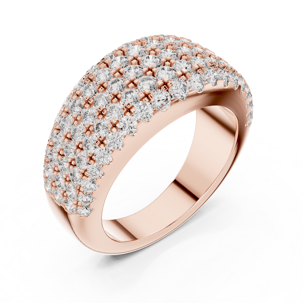 Five-Row Brilliant Diamond Band in a Seamle Setting
