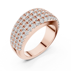 Five-Row Brilliant Diamond Band in a Seamle Setting
