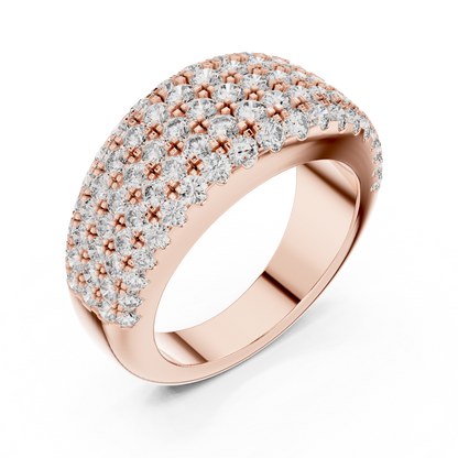 Five-Row Brilliant Diamond Band in a Seamle Setting