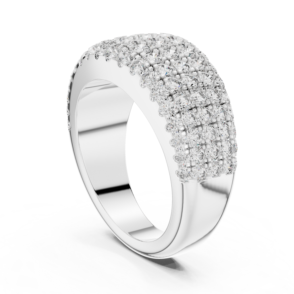 Five-Row Brilliant Diamond Band in a Seamle Setting
