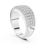 Five-Row Brilliant Diamond Band in a Seamle Setting